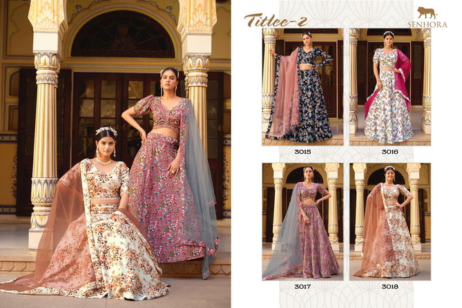 Titlee 2 By Senhora Crushed Silk Floral Printed fancy Lehenga Choli Wholesale Online